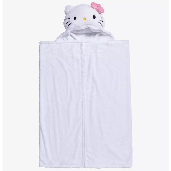 Hello Kitty Plush Hooded Blanket with Pink Bow 40x60New with Tags - Picture 3 of 4